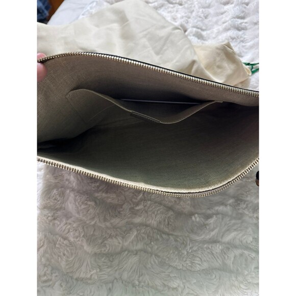 GUCCI Gray Leather Bamboo Pouch A-A-OS with COA - Picture 6 of 9